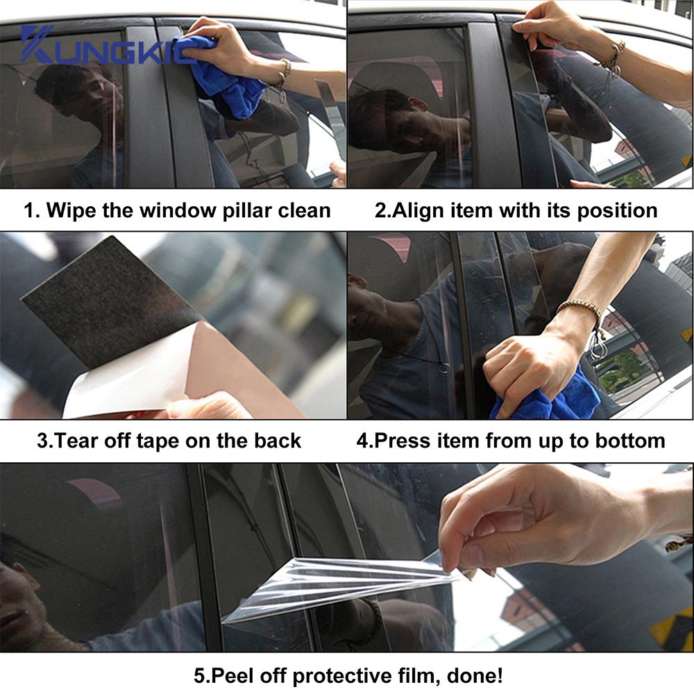 Car Window B C Pillar Stickers for Suzuki Vitara MK4 2015 2016 2017 2018 2019-2025 Door Column Post Trim Cover Glossy Black PC