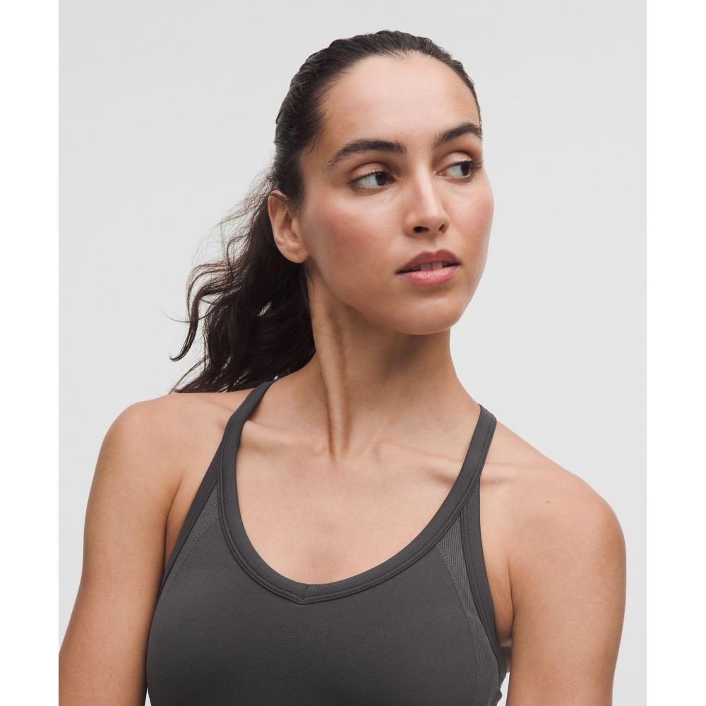 Lululemon Get Low CrossBaCk Training Tank Top  Light Support  B C Cup BlaCk Graphite Grey