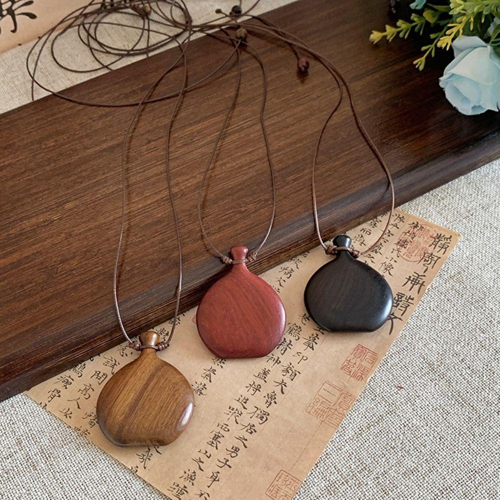 Collier Chaîne Pull Couleur Noire Accessoires Bijoux en Bois Nouveau Collier Flacon Saint-Valentin