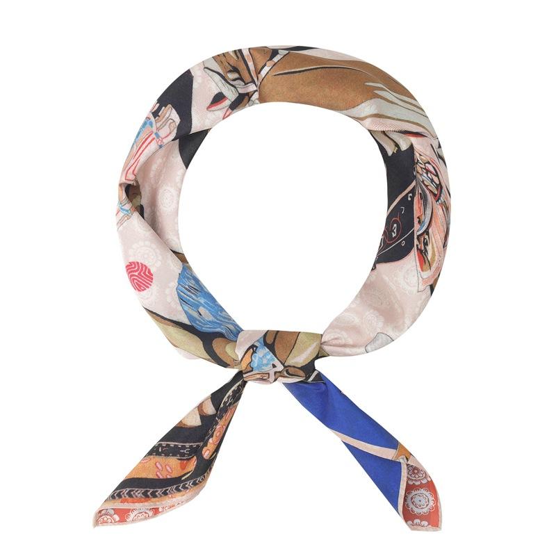 Zhonggao Youpin 2025 new spring, summer and autumn thin headscarf double-sided printed silk scarf square scarf