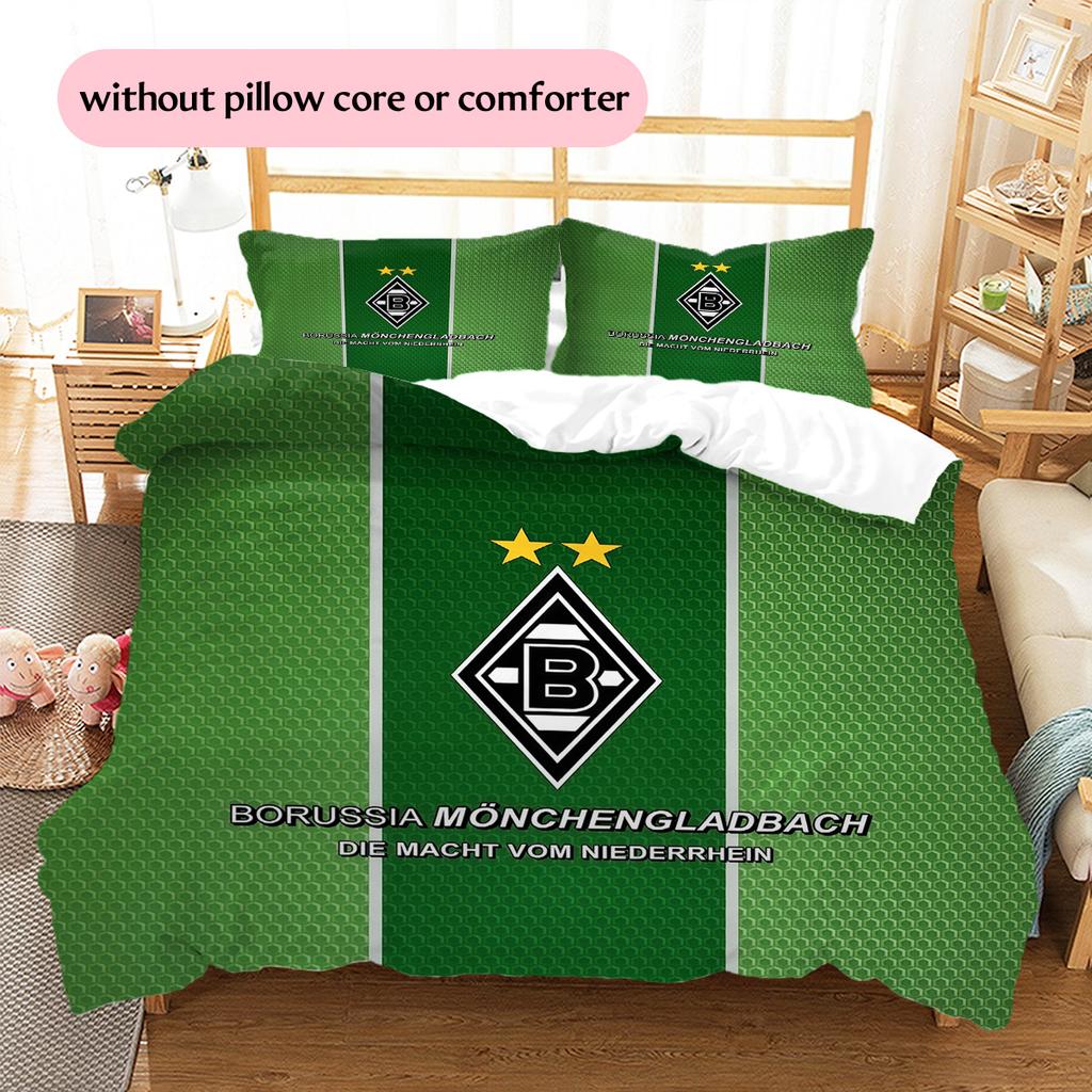 Borussia Mönchengladbach Pattern Bedding Quilt Set  Home Decoration  Gift (1 * duvet cover + 2 * pillowcase  without core).xwn