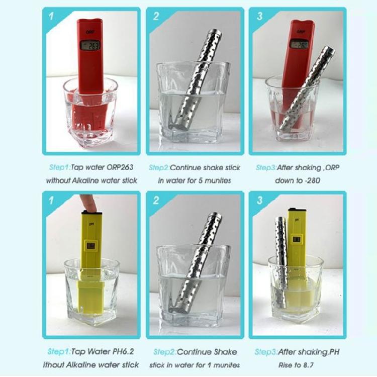 Portable Alkaline pH Water Filter Stick Hydrogen Mineral Purifier for w/ Tourmal