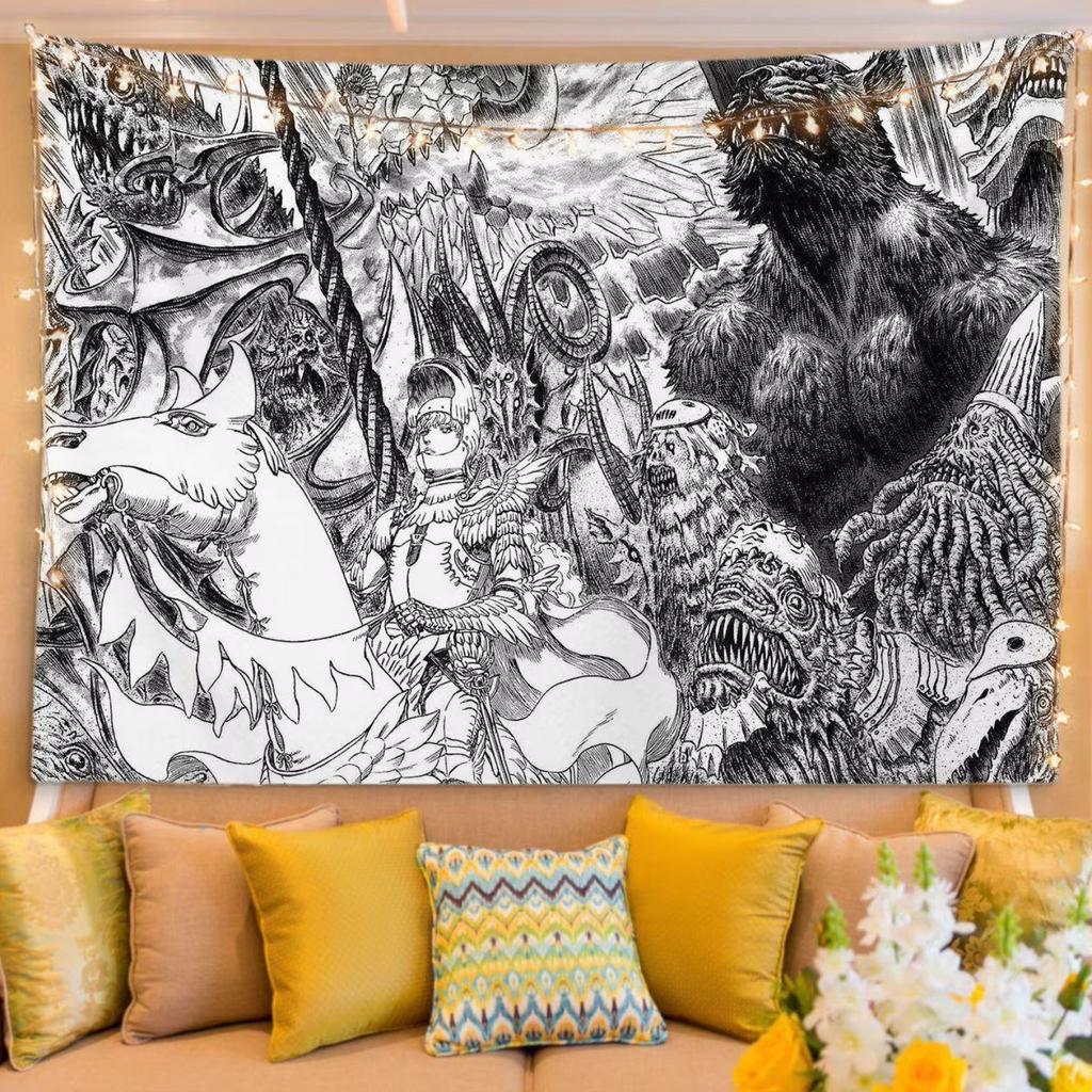 Berserk Anime Tapestry Wall Hanging Manga Art Wall Decor for Bedroom Dorm Living Room Home Decoration