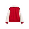 Li Ning Color Block Single Breasted Lapel Jacket Women Jacket Samba-Red White AJMU012-1