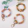 Western Style Silicone Beaded Cactus Keychain Bracelet Charm Accessory