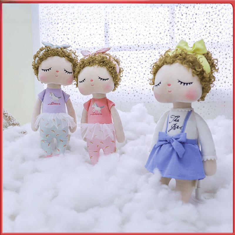Adorable Metoo Angela Plush Doll With Curly Hair Crystal Super Soft Stuffed Toy For Girls