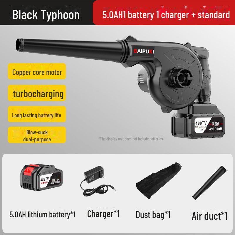 High-Power Rechargeable Lithium Hair Dryer & Industrial Dust Blower