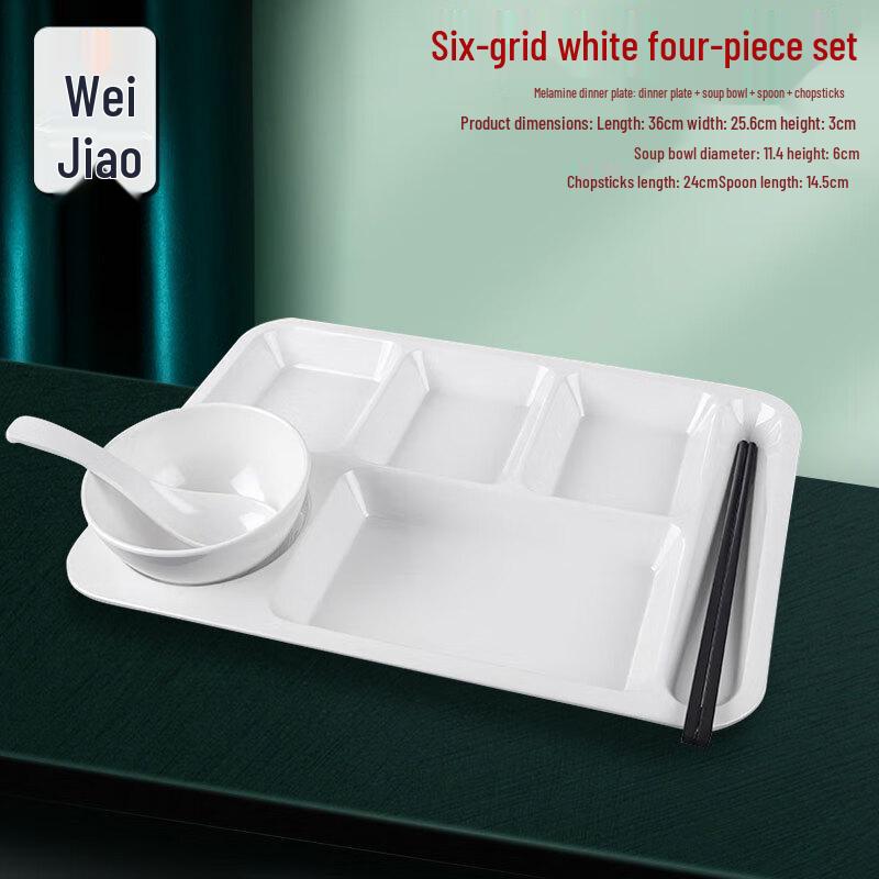 Commercial Melamine Divided Dinner Plate Set