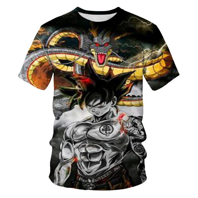 Haijian02 Anime Dragon Ball Goku Print T-shirts Cartoon Shirt Zomer Ademend T-shirt En Comfortabele T-shirts Herenkleding Tops XS