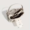Riveted Carry-on Bag Large Capacity, White Leather Single Shoulder Bag, Fashionable Zipper Chain Diagonal Cross Bags