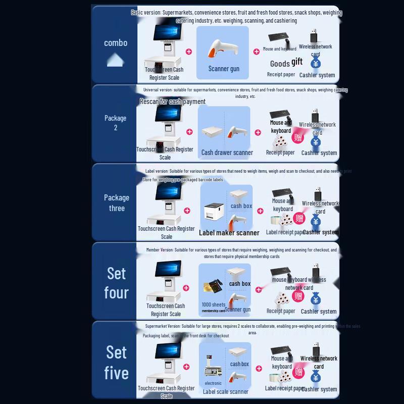 ZhouYue C1 Flagship Single-Screen Touchscreen POS Scale