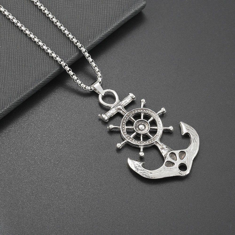 Retro europeiskt och amerikanskt halsband, street hiphop-hänge, retro medeltida båtankar-halsbandstillbehör