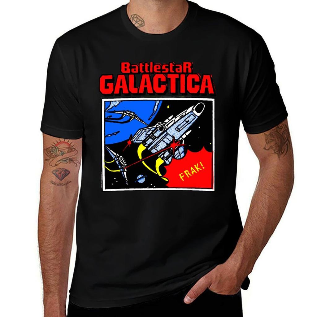 Retro Battlestar Galactica T-Shirt Comfortable Work Wear Tee