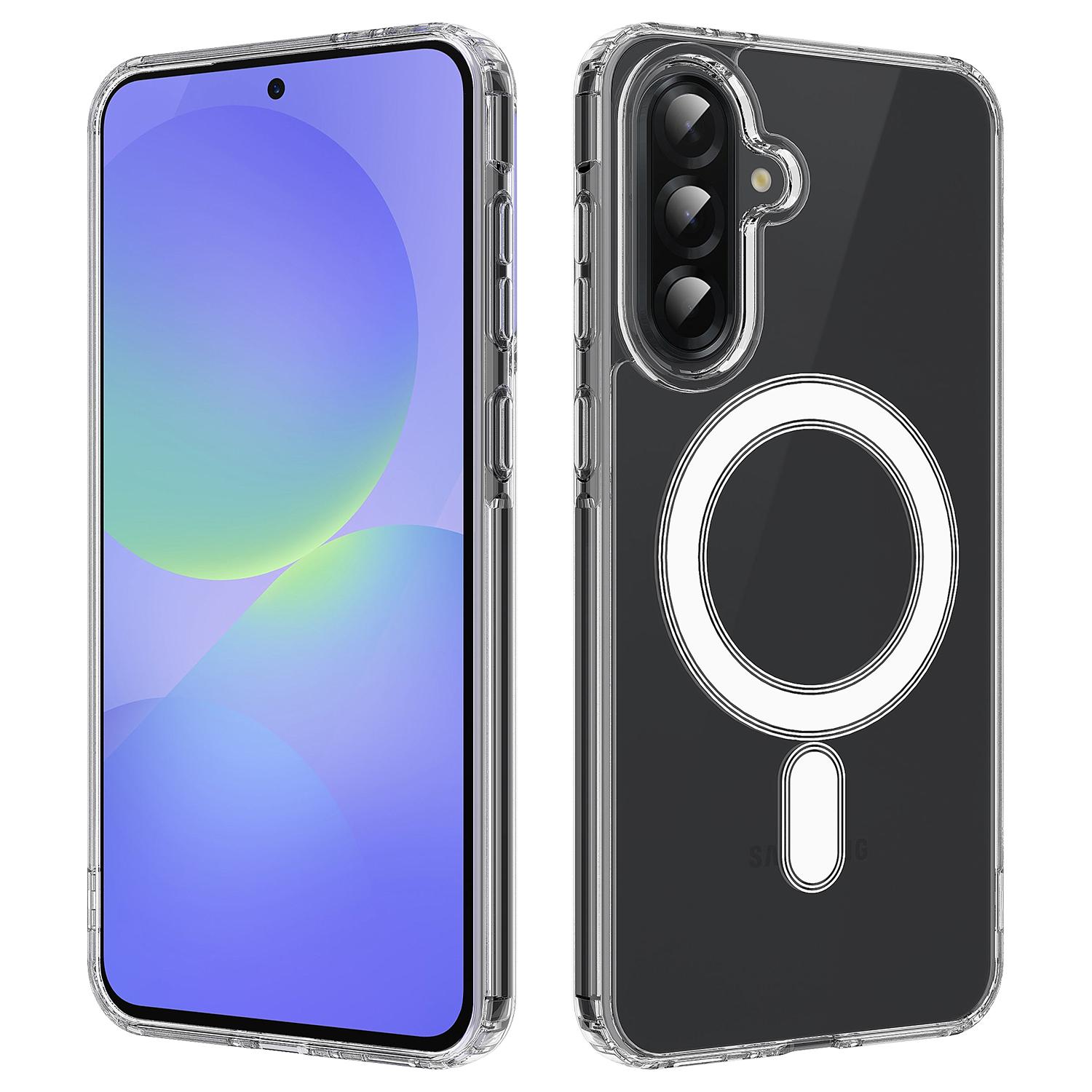 

Для Samsung Galaxy A25 5G (Глобальный) (161,0 х 76,5 х 8,3 мм) Прозрачный чехол для телефона, совместимый с MagSafe, задняя крышка из ТПУ+акрила Clear