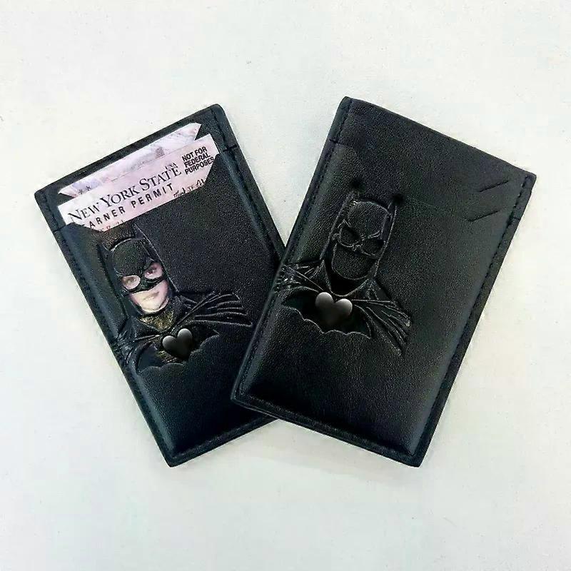 Leather Bat Cards Holder Kpop Idol Photocard Holder Men Wallet With Anime Figures ID Bank Card Storage Bag Boys Birthday Gifts
