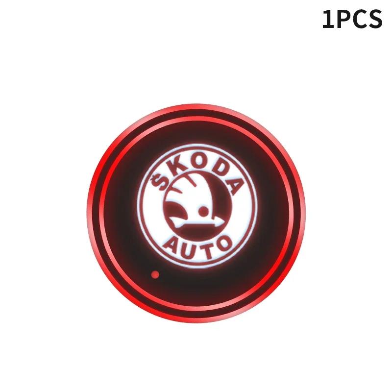 

Car Sticker 2025 New Car LED Luminous Coaster Drinks Holders For Skoda Octavia A5 Superb Old Febia Roomster 2013 2005-2008 Rapid