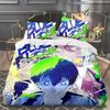 3D Print Blue Anime Boy Lock Bedsing Set,Yoichi/Bachira Meguru/Chigiri Hyoma/Kunjin Kensuke Duvet Cover Set Pillowcase For Boys