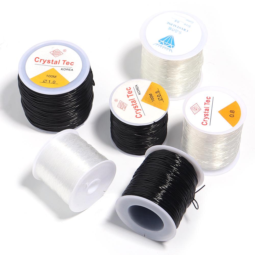 Large Roll Crystal Elastic Beading Cord - Transparent Stretch Jewelry Material for DIY Handmade Accessories