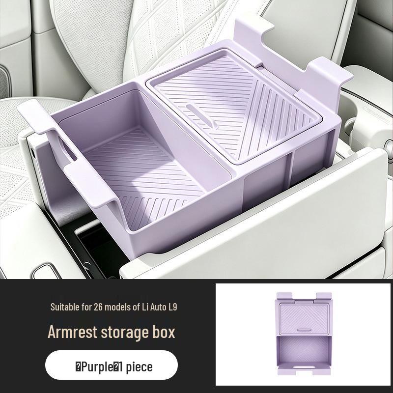 Silicone Armrest Storage Box for Li Auto L8 L9 - Fits 26 Models