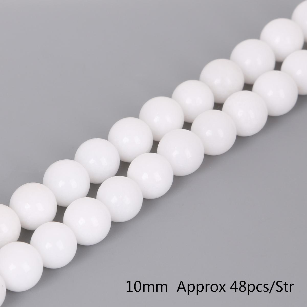

Бусины из натурального белого камня, свободные круглые бусины-разделители для изготовления ювелирных изделий, 4/6/8/10/12 мм, 15 дюймов, браслет, ожерелье «сделай сам» 10mm 38pcs