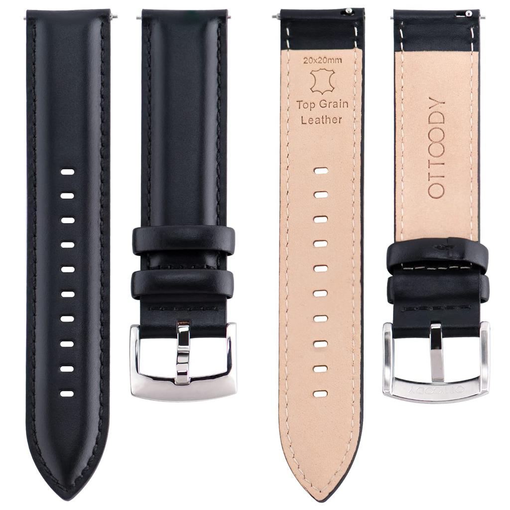 [OTTOODY] Watch Band, Watch Strap, 18mm, 20mm, 21mm, 22mm, Elegant Calf Leather, Genuine Leather Watch Band, Quick Release (No Tools Required), Sweatp