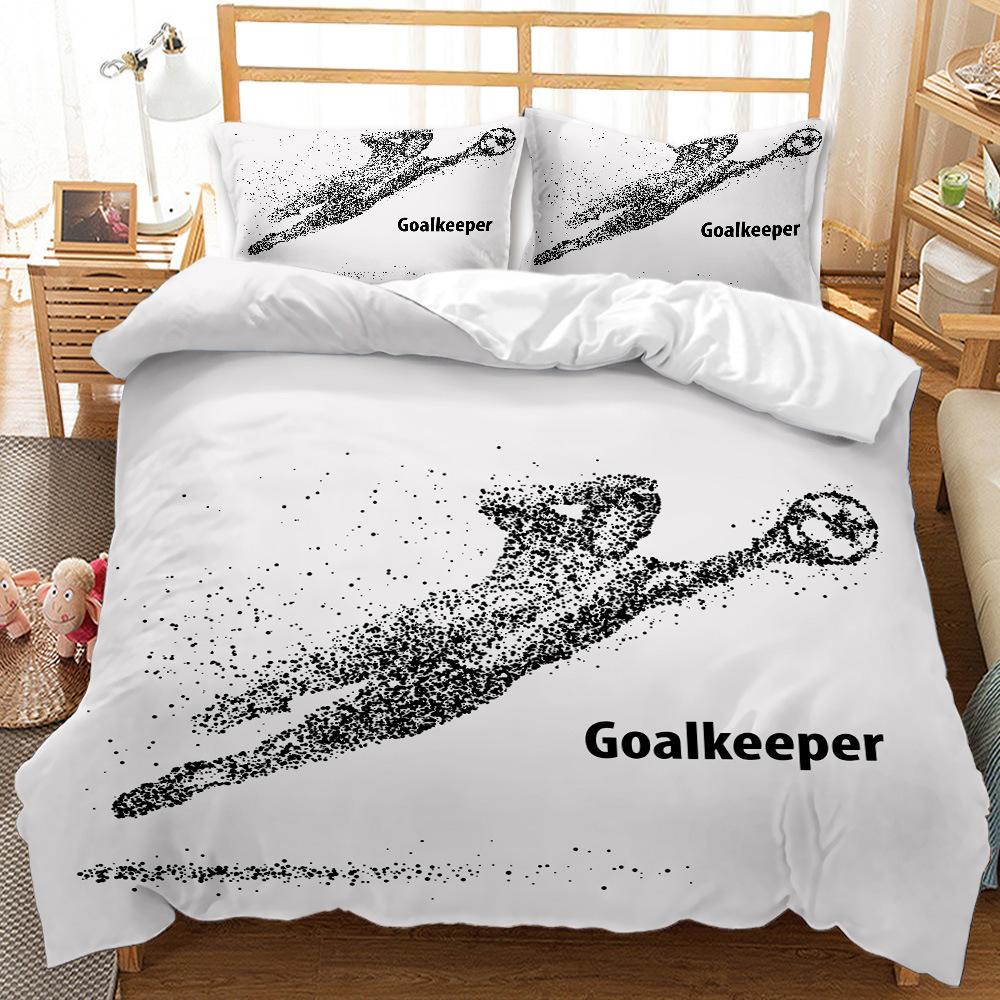 Sports Football Kit Three-Piece Quilt Cover Wish Bedding