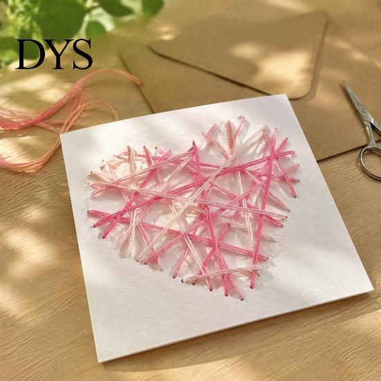 String Heart Card Kit 1/2/3 Sets DIY Art Greeting Kit, Handmade Thread Craft Anniversary Card, Make Your Own Love for Birthday Valentine's Day