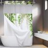 No Hook Wisteria Flower Shower Curtain Waterproof Shower Curtain and Mesh Lining Set Fresh Style with Mesh Top Window Design 71X74 In