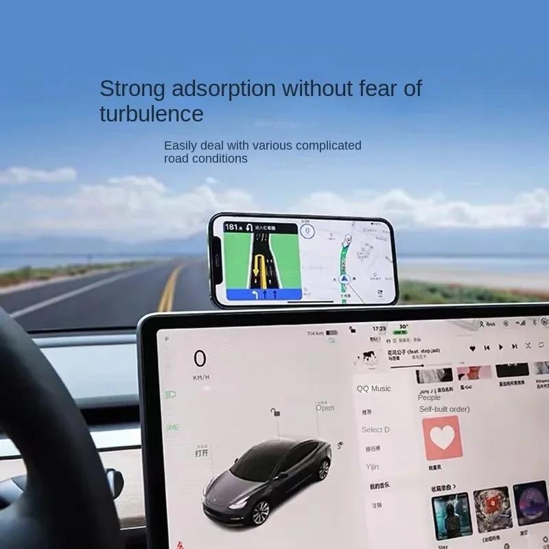 Magnetyczny Uchwyt na Telefon Samochodowy Do Tesla Model 3/Y/X/S Do Magsafe Iphone 14 13 12 Metalowy Uchwyt Rozszerzający Montaż Boczny na Ekran Laptopa