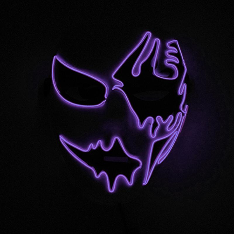 Glow Party Cosplay Mask Neon Mask Led Mask Masque Masquerade Party Masks Led Light Up Props Glow In The Dark Costume Supplies