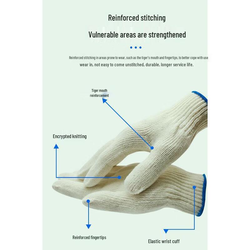 Gureide Thickened White Cotton Work Gloves