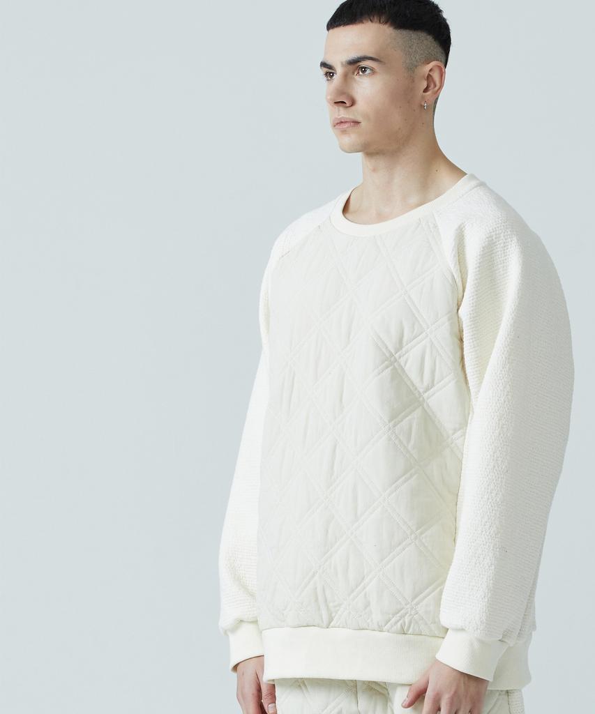 ZAKOPANE Geometric Quilted Sweatshirt Ivory