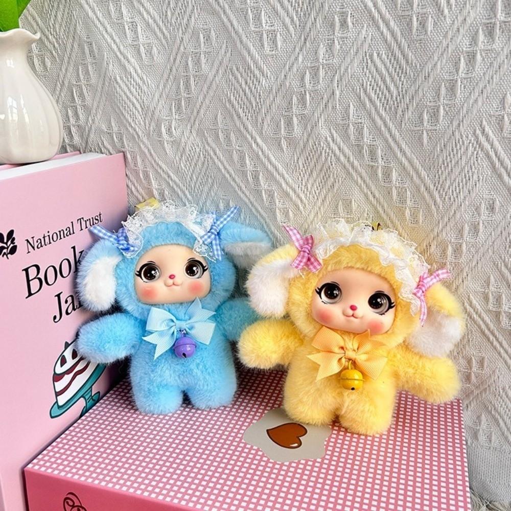 Bowknot Lace Bunny Puppy Doll Pendant Big Ear Car Key Ring Rabbit Dog Plush Keychain  Party Decor