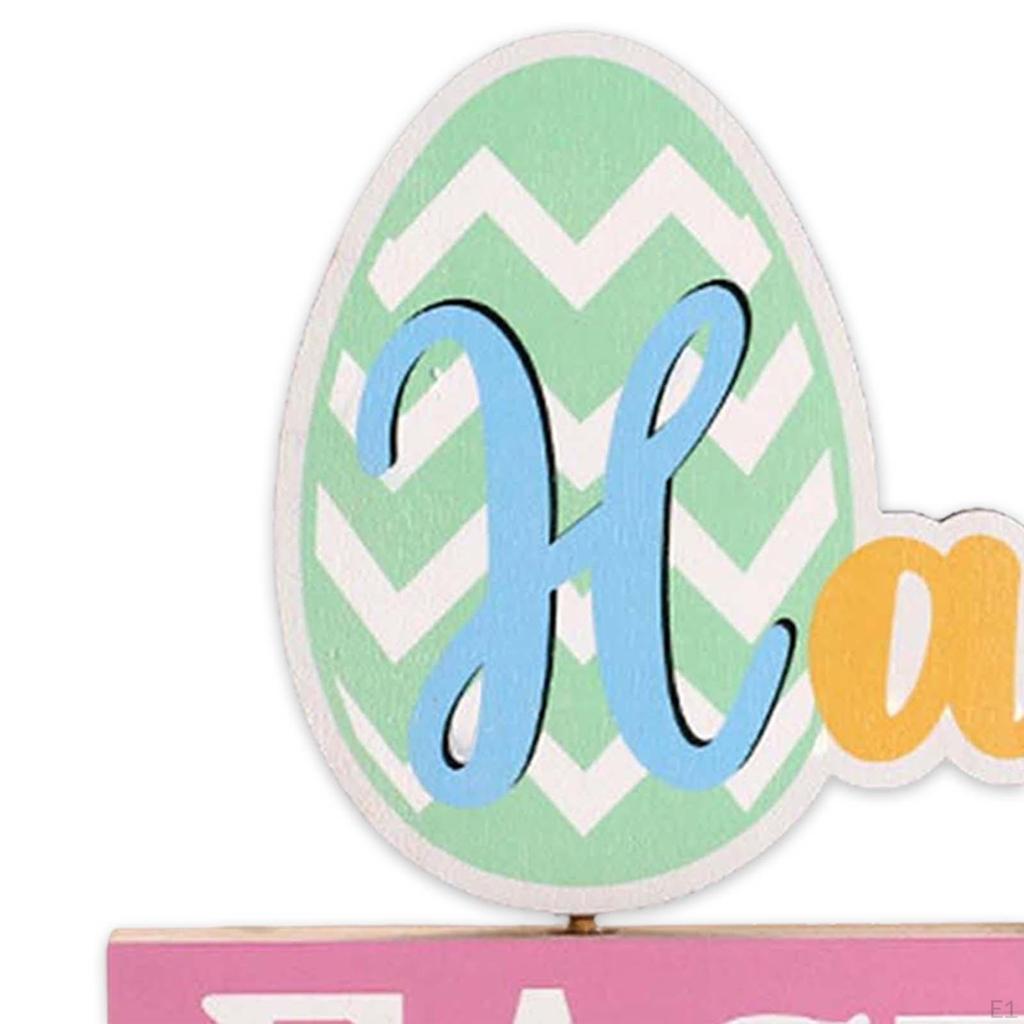 Easter Table Decorations Colorful Standing Wooden Letter Sign for Holiday