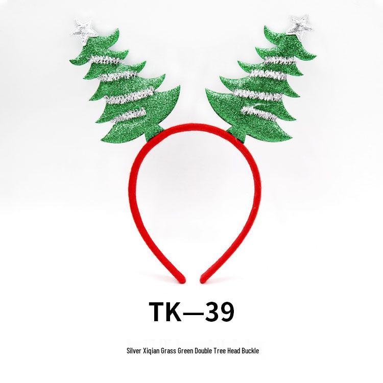 Christmas Tree & Reindeer Antler Sequin Headband for Adults & Kids - Festive Holiday Party Decoration