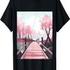 Whispering Petals Cherry Blossom Bridge Serenity T-Shirt