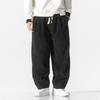 Mens Corduroy Loose Straight Chinese Style Big Size Casual Harem Long Pants