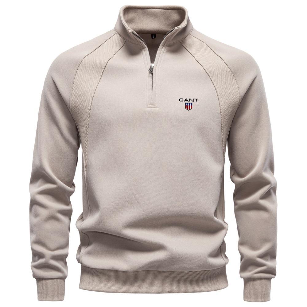 Gant 2026 Neuer Herren Kapuzenpullover mit Stehkragen und halbem Reißverschluss Herren Freizeit Herbst Raglanärmel Kapuzenpullover