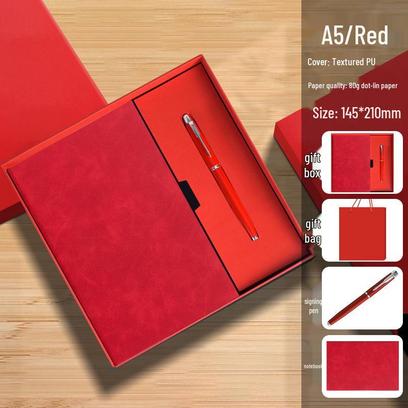 High-End Soft Leather Business Notebook with Magnetic Buckle and Custom Logo - Ideal Gift Set