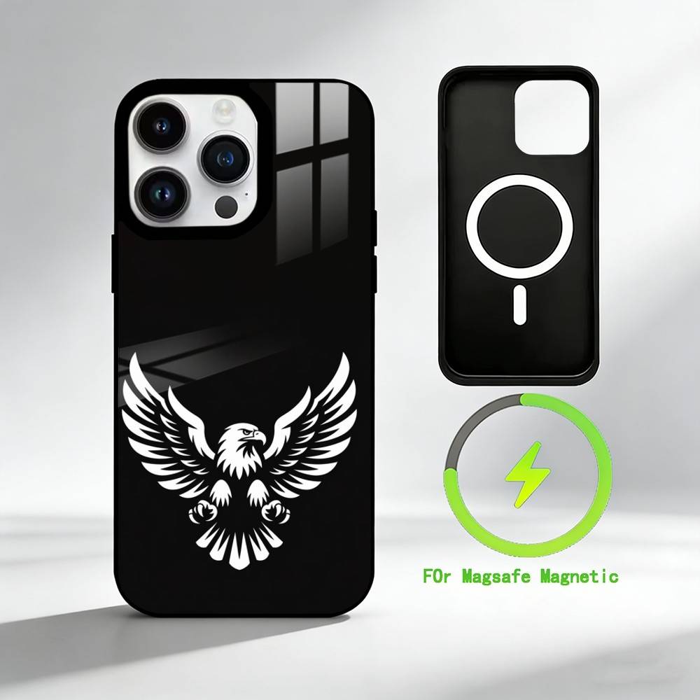 B-bald Eagle Phone Case For iPhone 17 16 15 14 13 12 Pro Max Plus for Mirror Wireless Magnetic Cover