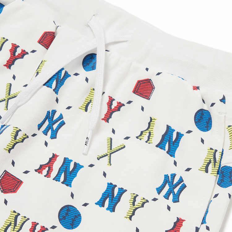 New MLB Old Flower All Over Print Moderate Skirt Kids' Ecru 7FSKM0323-50WHS