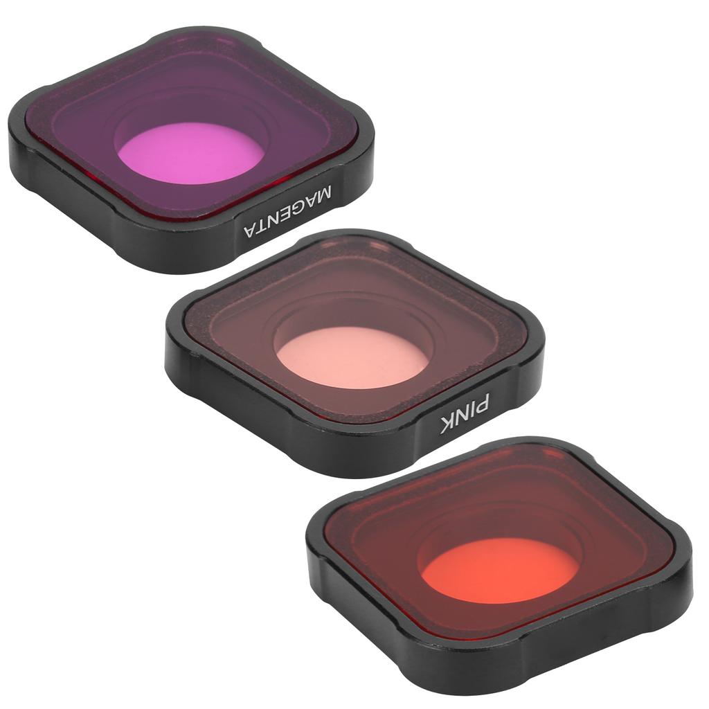 Junestar 3 In1 Camera Filter Lens Diving Filter Set Protective Cover for GoPro Hero 9