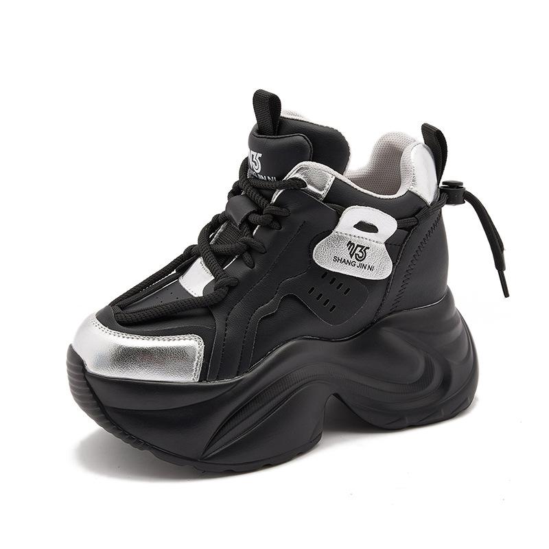 Platform dad shoes women's 2025 new spring and autumn casual sports shoes muffin versatile trendy small inner height increase women's shoes