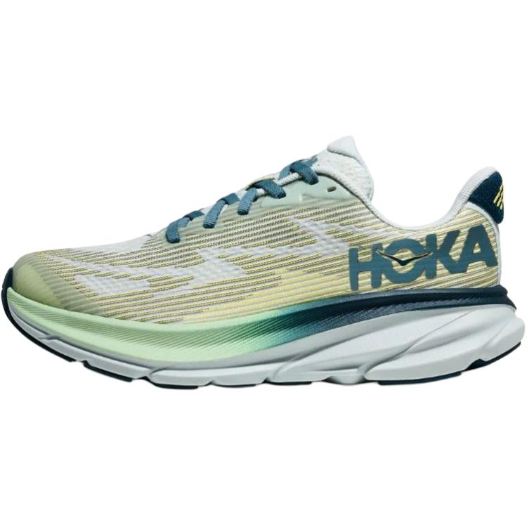 HOKA One One Clifton 9 Универсальные Удобные Прочные Дышащие Низкие Кроссовки Детские Кроссовки Желтый Зеленый 1131170-DWL