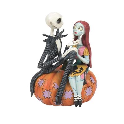 Enesco Statue/Figur "Disney Traditions" Jack og Sally Siddende på et Græskar, Størrelse 11 x 12 x 16,5 cm, DTR6014358