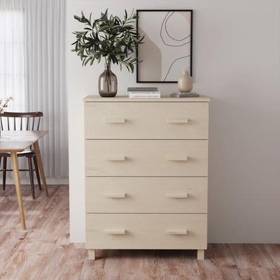 Vidaxl Hamar Chest of Drawers, Honey Brown, 79X40X103.5 Cm, Pine Wood