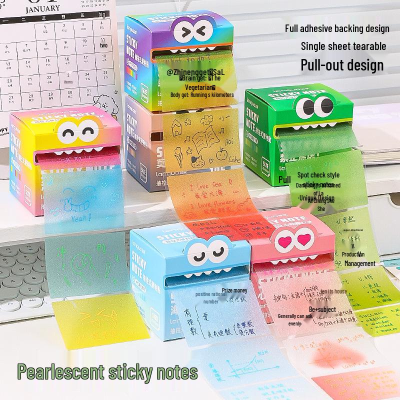 Blue Fruit Pearlescent Gradient Sticky Notes - Adhesive Memo Pads for Students
