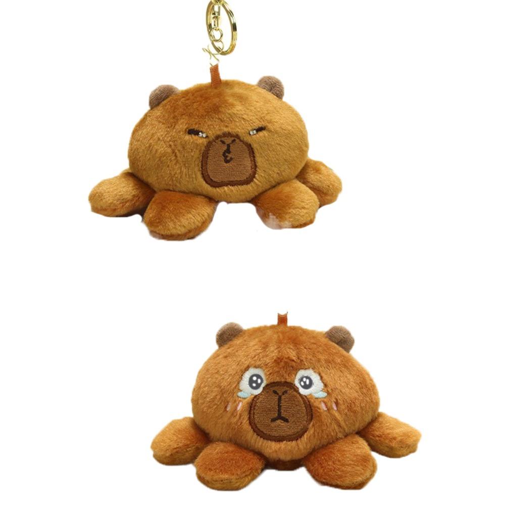 

Double-Sided Capybara Plush Keychain Fluffy Cartoon Capybara Doll Pendant Children Girls Boys Style A