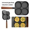 4-Loch Omelettpfanne Antihaft Bratpfanne Grillpfanne für Burger Ei Pfannkuchen Vielseitige Frühstückspfanne für Gas-/Induktionsherd