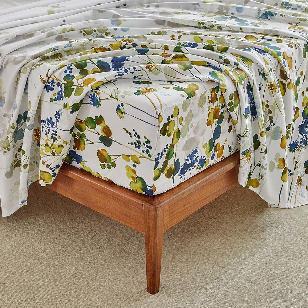 Elastic Fitted Bed Sheets Single Double Bed Floral Flat Sheets King Queen Size Home Bed Cover Mattress Protector Bed Linen 4Pc